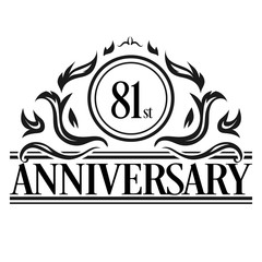 Fototapeta premium Luxury 81st anniversary Logo illustration vector