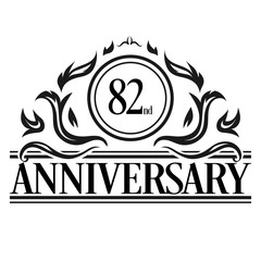 Luxury 82nd anniversary Logo illustration vector