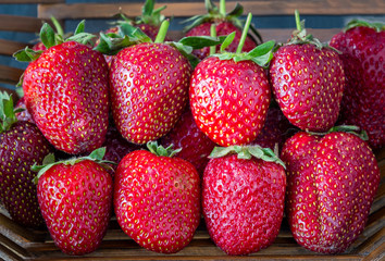 Strawberries in a basket close up