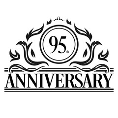 Luxury 95th anniversary Logo illustration vector