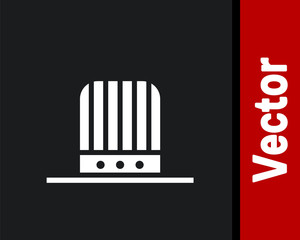 White Patriotic American top hat icon isolated on black background. Uncle Sam hat. American hat independence day. Vector