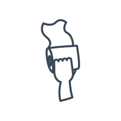 Hand with toilet paper line style icon vector design
