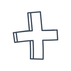 Cross line style icon vector design