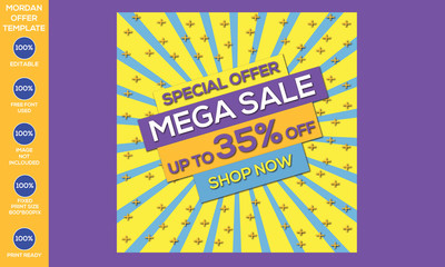 mega sale banner template design big sale special offer end yearly special offer banner abstract promotion graphic element all kinds Size