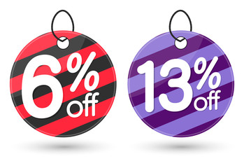 Obraz premium Set Sale banners, discount tags design template, lowest price, vector illustration