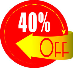 40 Percentage  Off Discount Offer sale Vector Graphics