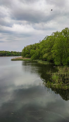 Perfect lake landscape in the spring season