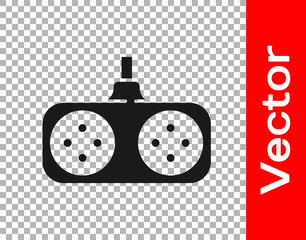 Black Gamepad icon isolated on transparent background. Game controller. Vector