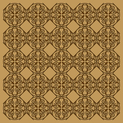 Gothic seamless pattern. Geometrical royal elements in a medieval style. Ornament for a tiles and mosaics.
