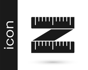 Grey Tape measure icon isolated on white background. Measuring tape. Vector