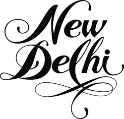 New Delhi - custom calligraphy text