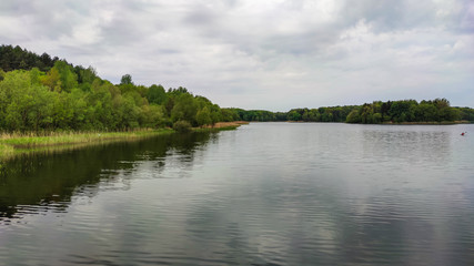 Perfect lake landscape in the spring season