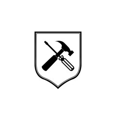 Tools logo. Tool icon shield isolated on white background