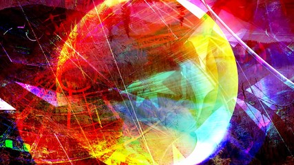 Colorful Orb and Abstract Rotating Jagged Shapes - Abstract Background Texture