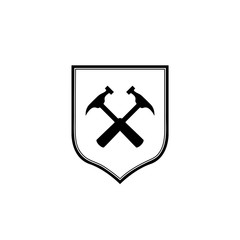 Tools logo. Tool icon shield isolated on white background