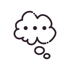Cloud communication bubble line style icon vector design