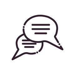 Communication bubbles with lines line style icon vector design