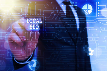 Word writing text Local Seo. Business photo showcasing helps businesses promote products and...