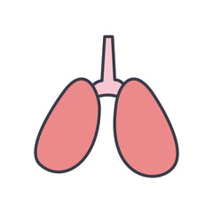 Lungs flat style icon vector design