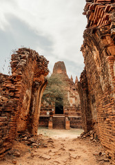 Ruins of an ancient temple. Bagan, Myanmar