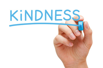 Word Kindness Handwritten With Blue Marker