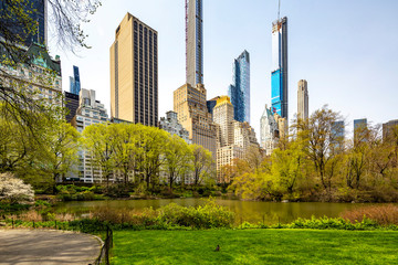 Fototapeta na wymiar Spring 2020-Coronovirus. Stay safe NY..Central Park, New York City.