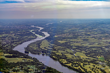 Loire valley river in Nantes region of France