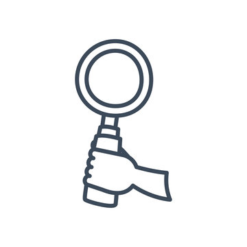 Hand holding upe line style icon vector design