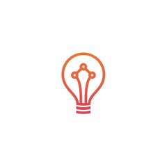 tech, idea with innovation logo design template 