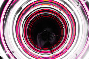 red and blue abstract tunnel