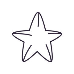 Sea star line style icon vector design