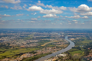Loire valley river in Nantes region of France