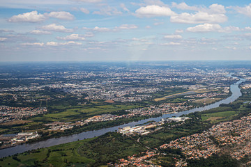Loire valley river in Nantes region of France