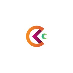 initial c k with challenge logo design template
