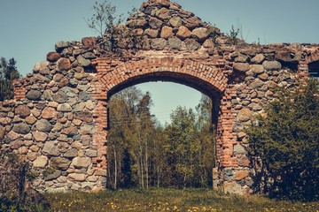 The stone ruins of an old castle