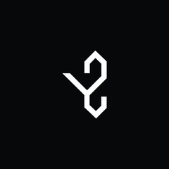 Professional Innovative Initial YZ logo and ZY logo. Letter ZY YZ Minimal elegant Monogram. Premium Business Artistic Alphabet symbol and sign