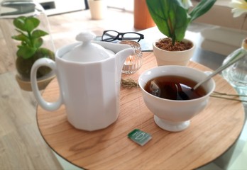 a break at home with tea