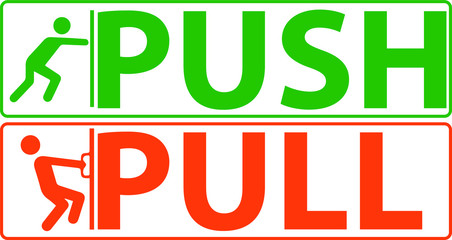 Push Pull color Vector Sign