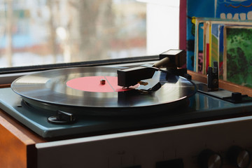 Player of the Soviet era. Translation: 