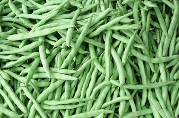 green beans as food background 