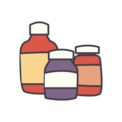 Medicine jars flat style icon vector design