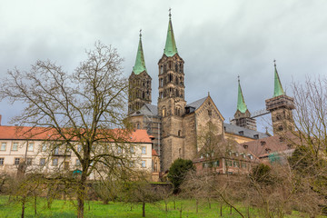 Fototapeta premium Bamberg Cathedral during early springtime