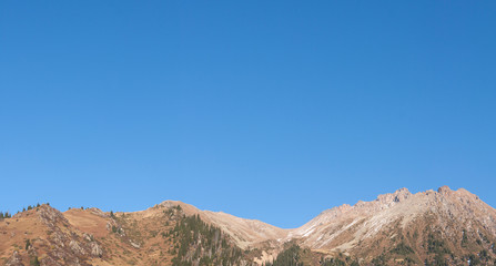Clear blue sky mountains landscape