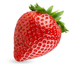Fresh strawberry isolated on white background with clipping path