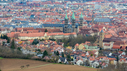 Skyline / Cityscape of Bamberg with cathedral and Karmelitenkloster