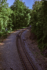 Obraz premium Train railway in Patapsco State Park, MD
