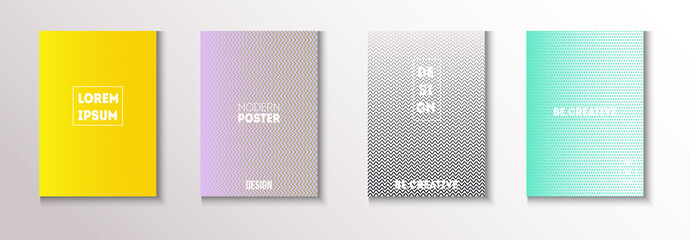 Folded Minimal Cover Vector Set. Cool Technology Wallpaper. Pattern 