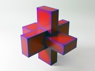 Fototapeta premium Geometric shapes on a plain background. 3D Rendering