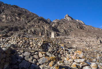 Obraz premium Architectural and natural monuments - ruins of architectural Balkar settlements