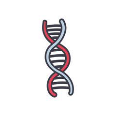 Isolated dna structure flat style icon vector design